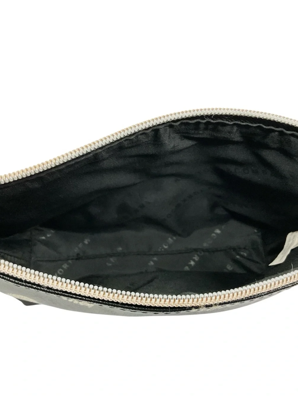 New York & Company Black Cosmetic Pouch with Gold Heart Print